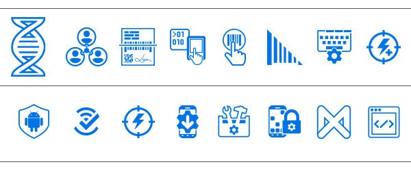 Mobility DNA Software Icons: All-Touch Terminal Emulation icon, SWIPE Assist icon, Enterprise Keyboard icon