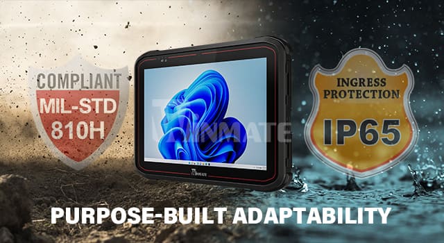 The S101MT rugged tablet with IP65 and MIL-STD-810H compliant ensures reliable performance in harsh industrial and outdoor environments.