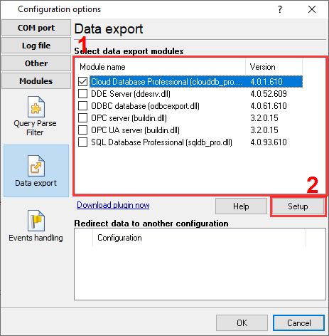 Selecting the Cloud Database Professional plugin