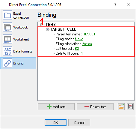 Connecting a parser variable with a cell