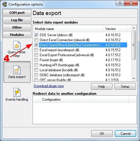 Data export plug-ins