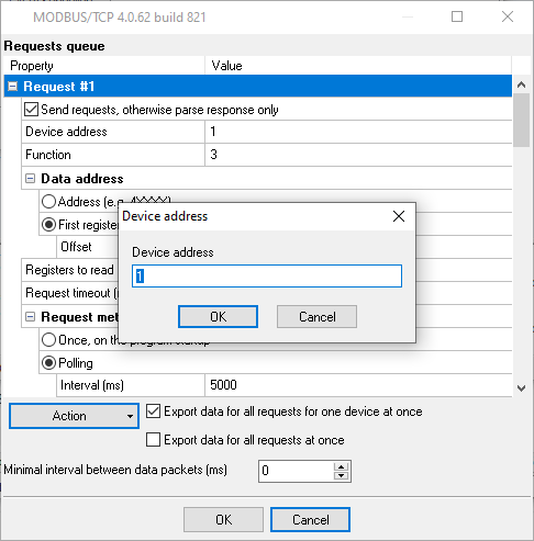 Entering a device address
