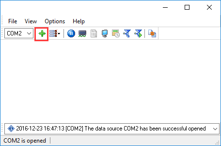 Main window. Plus button