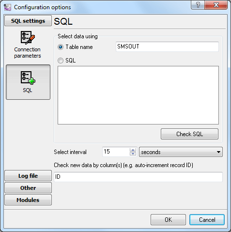 Configuring reading the data
