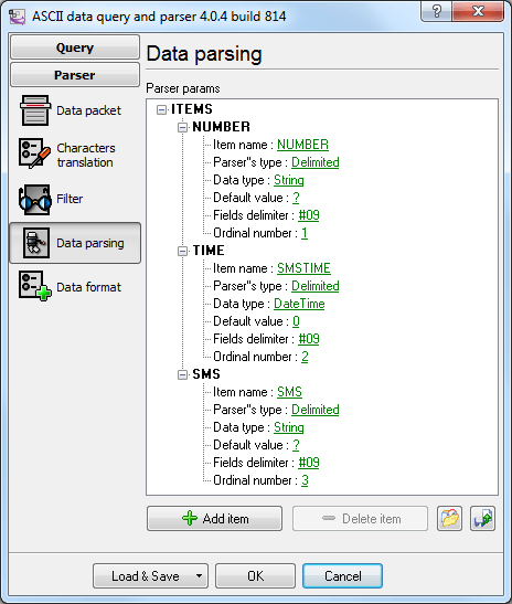 Configuring the data packet format