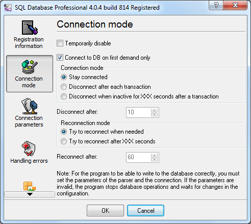 Enabling writing to the database in the SQL Database Pro module