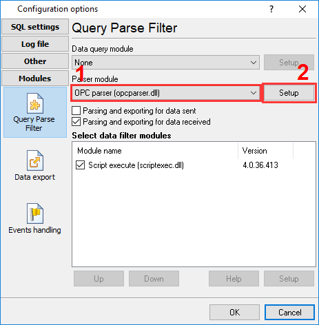 Selecting the parser