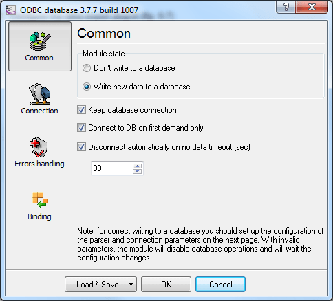Fig. 5 Configuring the data export plugin. General.