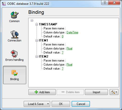 Fig. 4 Configuring the data export plug-in. Binding.