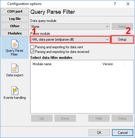 Selecting the XML parser plugin