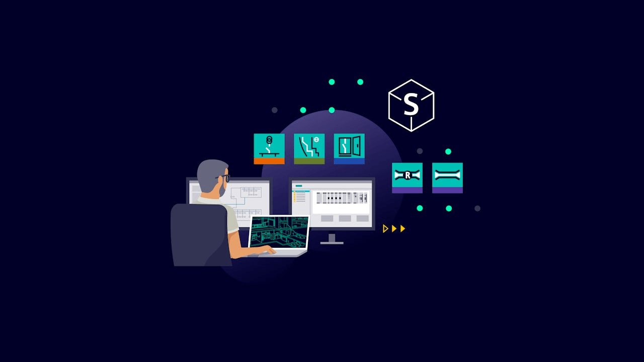 A screenshot of a desktop interface with a Siemens logo and a SIMARIS application window open. 